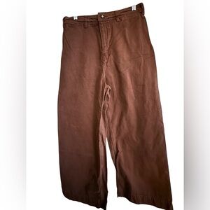 Free People “We The Free” Brown Wide Leg Cropped Chino Pants - Patti size 26